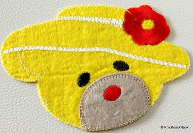 1 x Yellow Bear Embroidered Applique Patch